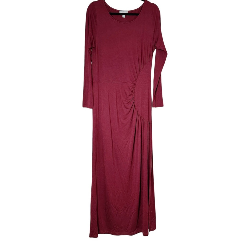 PURE Collection Burgundy Maxi Long Sleeve Dress Sz  US‎ 12